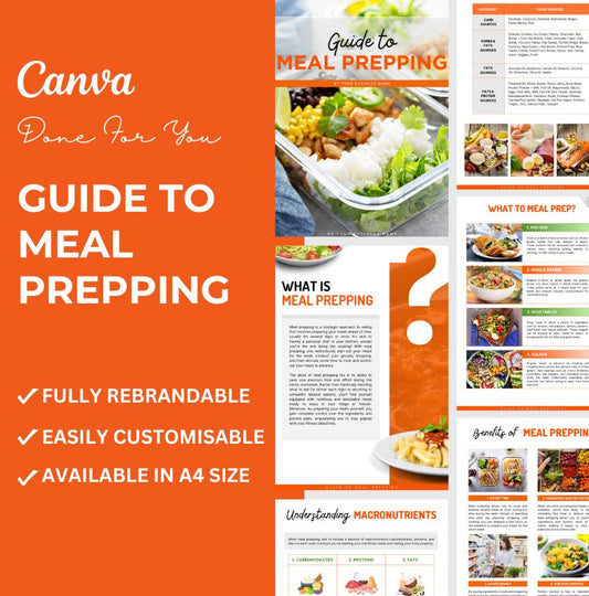 Meal Prep Guide, eBook Template for Health and Fitness Coaches