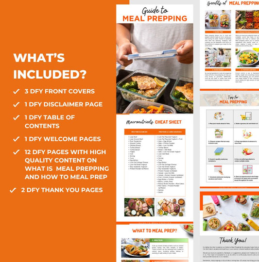 Meal Prep Guide, eBook Template for Health and Fitness Coaches